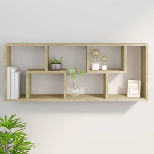 vidaXL Wall Shelf Sonoma Oak 36x16x90 cm Engineered Wood