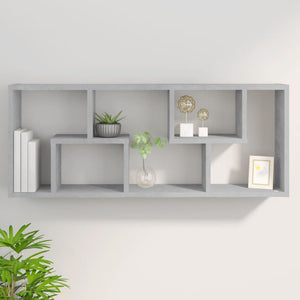 vidaXL Wall Shelf Concrete Grey 36x16x90 cm Engineered Wood