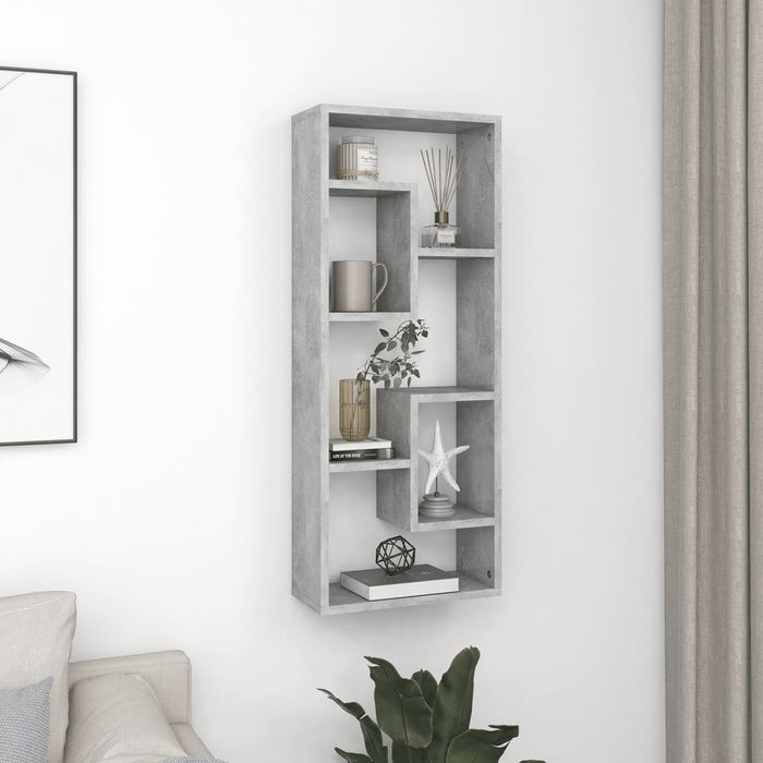 vidaXL Wall Shelf Concrete Grey 36x16x90 cm Engineered Wood