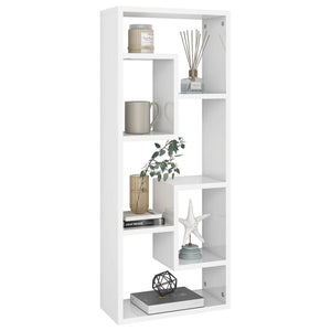 vidaXL Wall Shelf High Gloss White 36x16x90 cm Engineered Wood