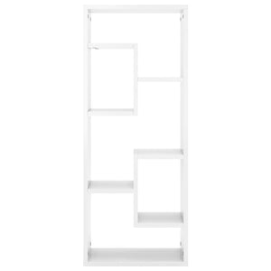 vidaXL Wall Shelf High Gloss White 36x16x90 cm Engineered Wood