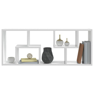 vidaXL Wall Shelf High Gloss White 36x16x90 cm Engineered Wood