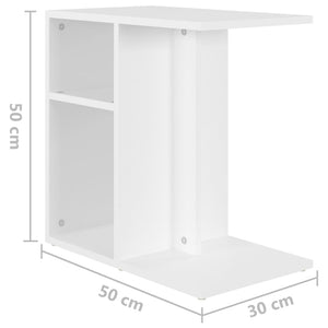 vidaXL Side Table White 50x30x50 cm Engineered Wood