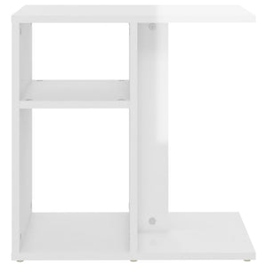 vidaXL Side Table High Gloss White 50x30x50 cm Engineered Wood