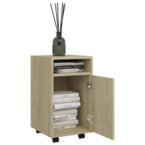 vidaXL Side Cabinet with Wheels Sonoma Oak 33x38x60 cm Engineered Wood