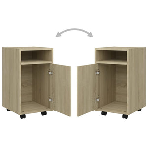 vidaXL Side Cabinet with Wheels Sonoma Oak 33x38x60 cm Engineered Wood