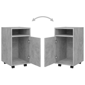 vidaXL Side Cabinet with Wheels Concrete Grey 33x38x60 cm Engineered Wood