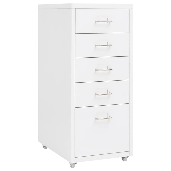 vidaXL Mobile File Cabinet White 28x41x69 cm Metal