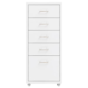 vidaXL Mobile File Cabinet White 28x41x69 cm Metal