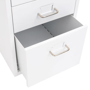 vidaXL Mobile File Cabinet White 28x41x69 cm Metal