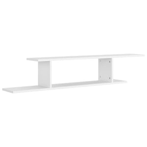 vidaXL Wall-Mounted TV Shelf White 125x18x23 cm Engineered Wood