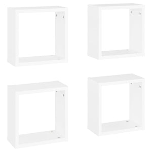 vidaXL Wall Cube Shelves 4 pcs White 30x15x30 cm