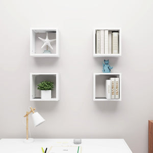 vidaXL Wall Cube Shelves 4 pcs White 30x15x30 cm