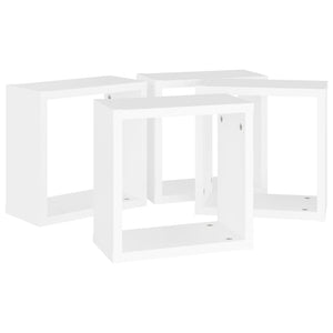 vidaXL Wall Cube Shelves 4 pcs White 30x15x30 cm