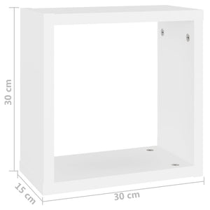 vidaXL Wall Cube Shelves 4 pcs White 30x15x30 cm