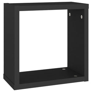 vidaXL Wall Cube Shelves 4 pcs Black 30x15x30 cm