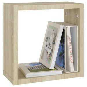 vidaXL Wall Cube Shelves 2 pcs Sonoma Oak 30x15x30 cm