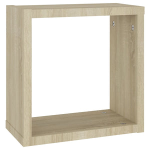 vidaXL Wall Cube Shelves 2 pcs Sonoma Oak 30x15x30 cm