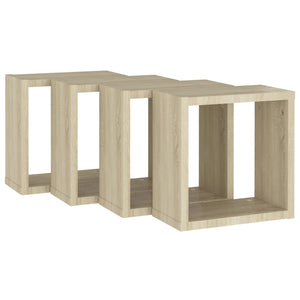 vidaXL Wall Cube Shelves 4 pcs Sonoma Oak 30x15x30 cm