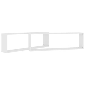 vidaXL Wall Cube Shelf 2 pcs White 100x15x30 cm Engineered Wood