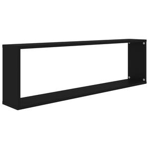 vidaXL Wall Cube Shelf 2 pcs Black 100x15x30 cm Engineered Wood