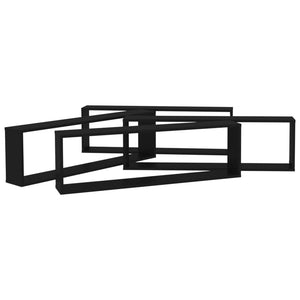 vidaXL Wall Cube Shelf 4 pcs Black 100x15x30 cm Engineered Wood