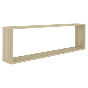 vidaXL Wall Cube Shelf 2 pcs Sonoma Oak 100x15x30 cm Engineered Wood