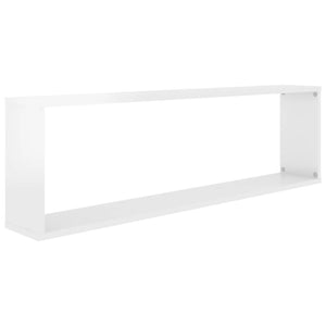 vidaXL Wall Cube Shelf 2 pcs High Gloss White 100x15x30 cm Engineered Wood