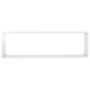 vidaXL Wall Cube Shelf 2 pcs High Gloss White 100x15x30 cm Engineered Wood