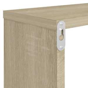 vidaXL Wall Cube Shelf 2 pcs Sonoma Oak 80x15x26.5 cm Engineered Wood