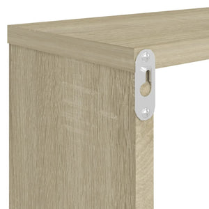 vidaXL Wall Cube Shelf 4 pcs Sonoma Oak 80x15x26.5 cm Engineered Wood