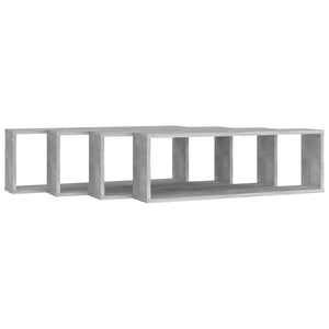 vidaXL Wall Cube Shelf 4 pcs Concrete Grey 80x15x26.5 cm Engineered Wood