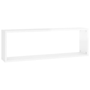 vidaXL Wall Cube Shelf 2 pcs High Gloss White 80x15x26.5cm Engineered Wood