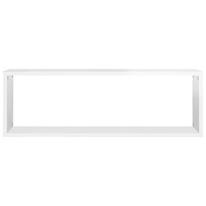 vidaXL Wall Cube Shelf 2 pcs High Gloss White 80x15x26.5cm Engineered Wood