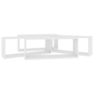 vidaXL Wall Cube Shelf 4 pcs White 60x15x23 cm Engineered Wood