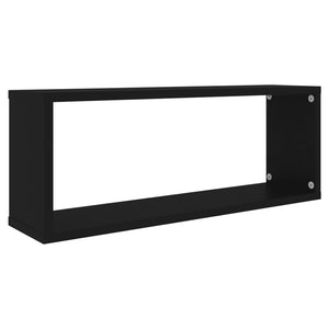 vidaXL Wall Cube Shelf 6 pcs Black 60x15x23 cm Engineered Wood