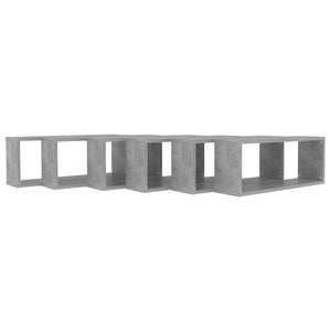 vidaXL Wall Cube Shelf 6 pcs Concrete Grey 60x15x23 cm Engineered Wood