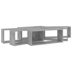 vidaXL Wall Cube Shelf 6 pcs Concrete Grey 60x15x23 cm Engineered Wood