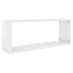 vidaXL Wall Cube Shelf 2 pcs High Gloss White 60x15x23 cm Engineered Wood