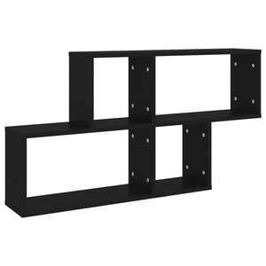 vidaXL Wall Shelf Black 100x18x53 cm Engineered Wood