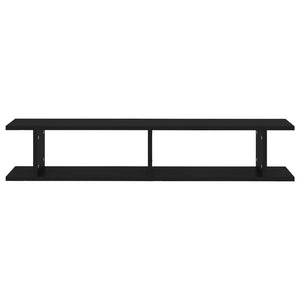 vidaXL Wall Shelf 2 pcs Black 105x18x20 cm Engineered Wood