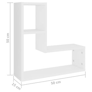 vidaXL Wall Shelf 2 pcs White 50x15x50 cm Engineered Wood