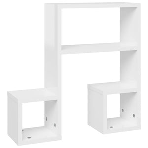 vidaXL Wall Shelf 2 pcs High Gloss White 50x15x50 cm Engineered Wood