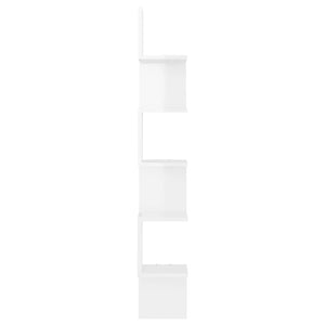 vidaXL Wall Corner Shelf High Gloss White 20x20x127.5 cm Engineered Wood