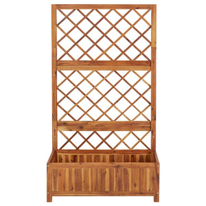 vidaXL Raised Bed with Trellis 85x38x150 cm Solid Acacia Wood