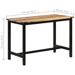 vidaXL Dining Table 110x60x76 cm Solid Wood Mango