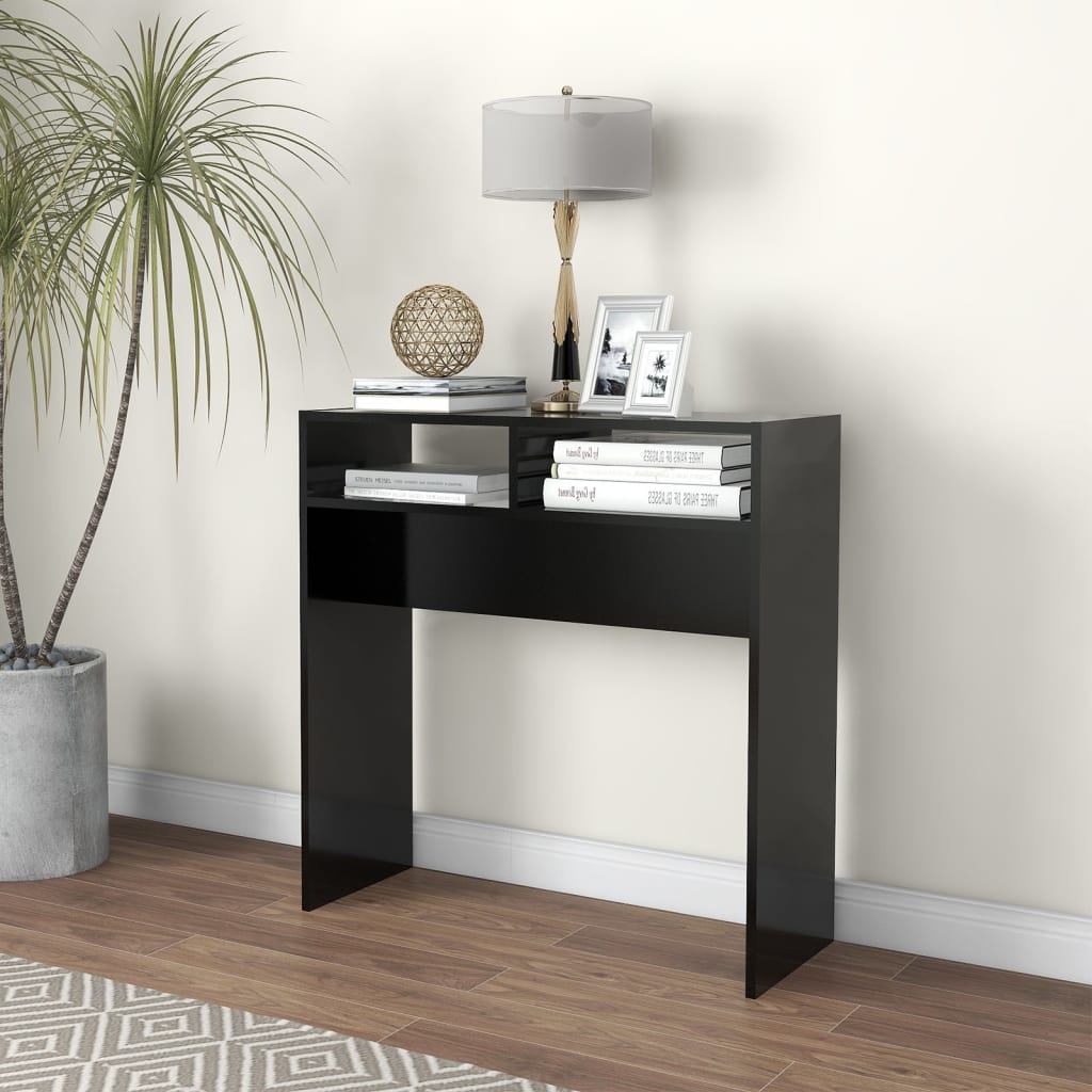 vidaXL Console Table Black 78x30x80 cm Engineered Wood