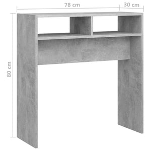 vidaXL Console Table Concrete Grey 78x30x80 cm Engineered Wood