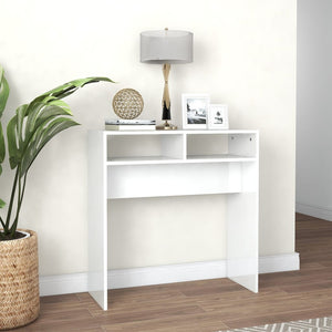 vidaXL Console Table High Gloss White 78x30x80 cm Engineered Wood