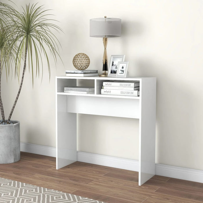 vidaXL Console Table High Gloss White 78x30x80 cm Engineered Wood